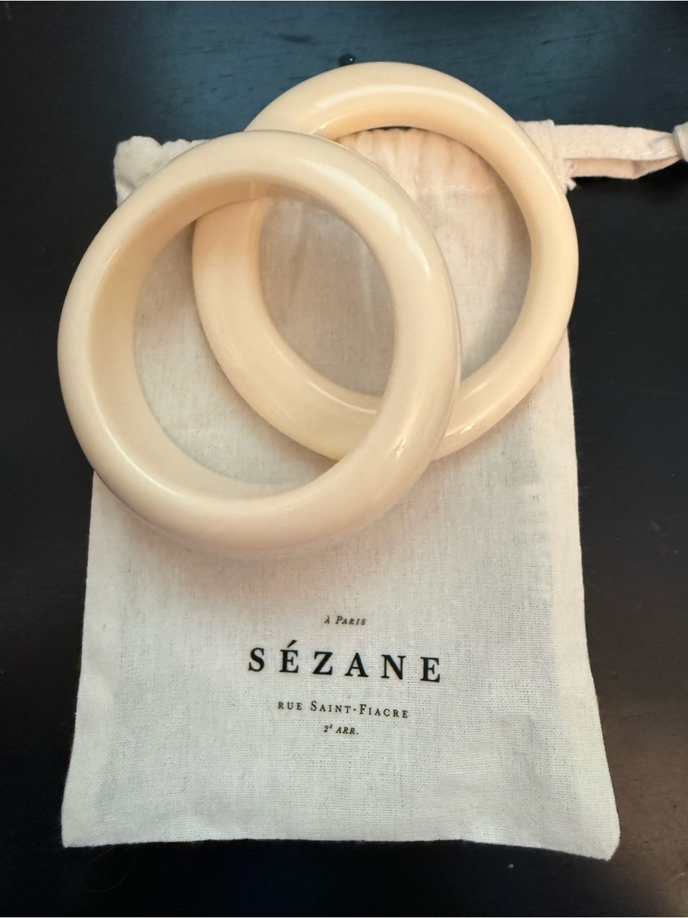 Sezane Cream Resin Bangle Duo